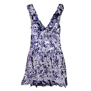 FREE PEOPLE Purple Sequin Siren Mini Dress Womens Size 6